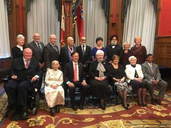 Brian Leyes, (front left) was honoured with an Ontario Senior Achievement Award for his contributions to life in The Village of Taunton Mills. 