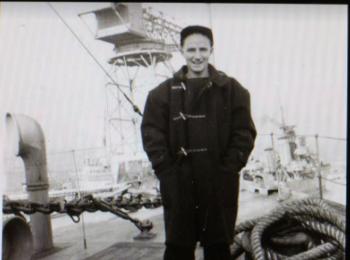 Jack Potter on deck as a young seaman. 