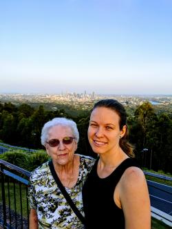 Linda and her granddaughter Heather during a trip to Australia.