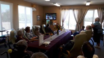 Residents and team members could watch the wedding through live-streaming technology.