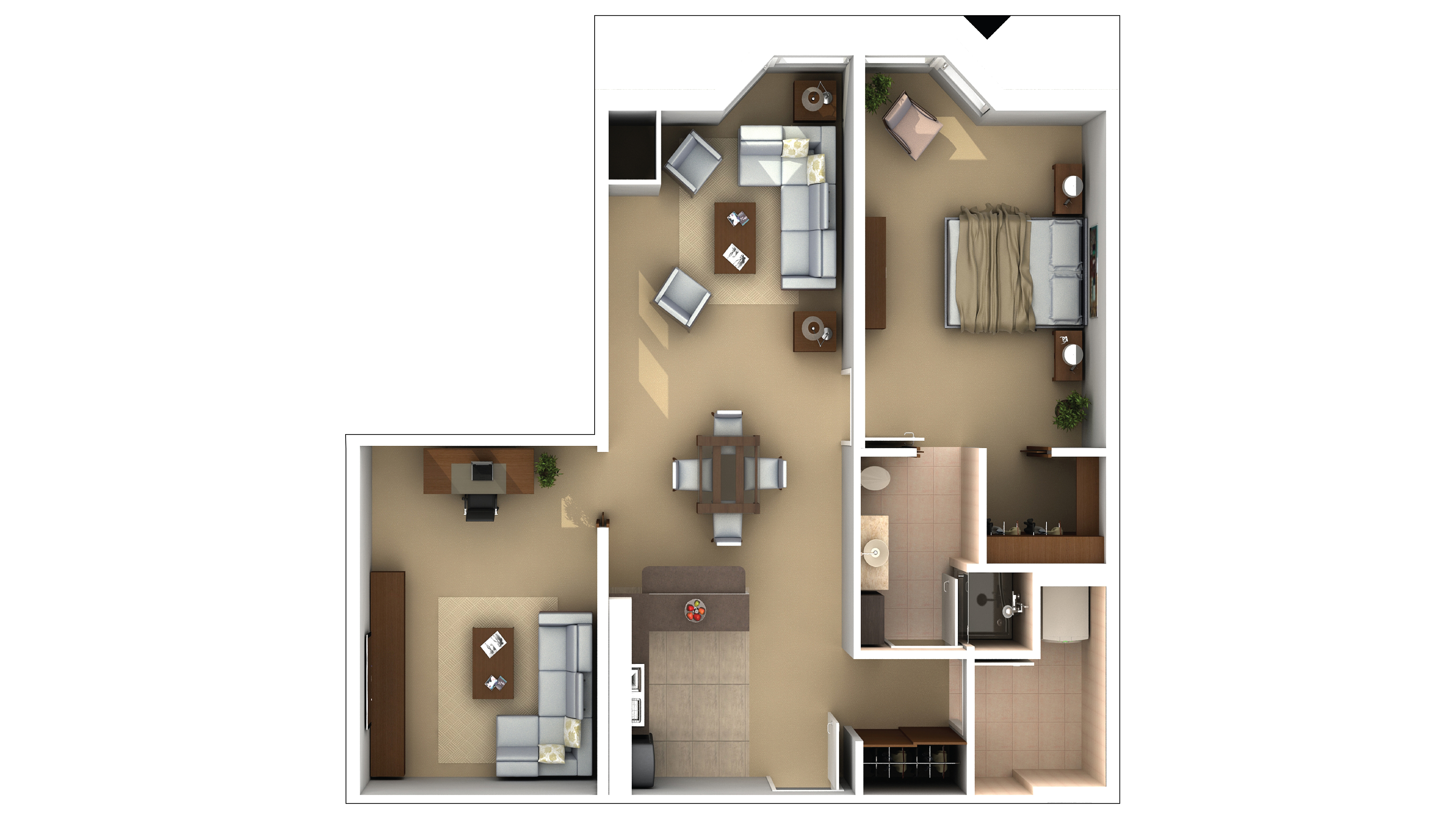 Becker (Suite 2) One Bedroom with Den