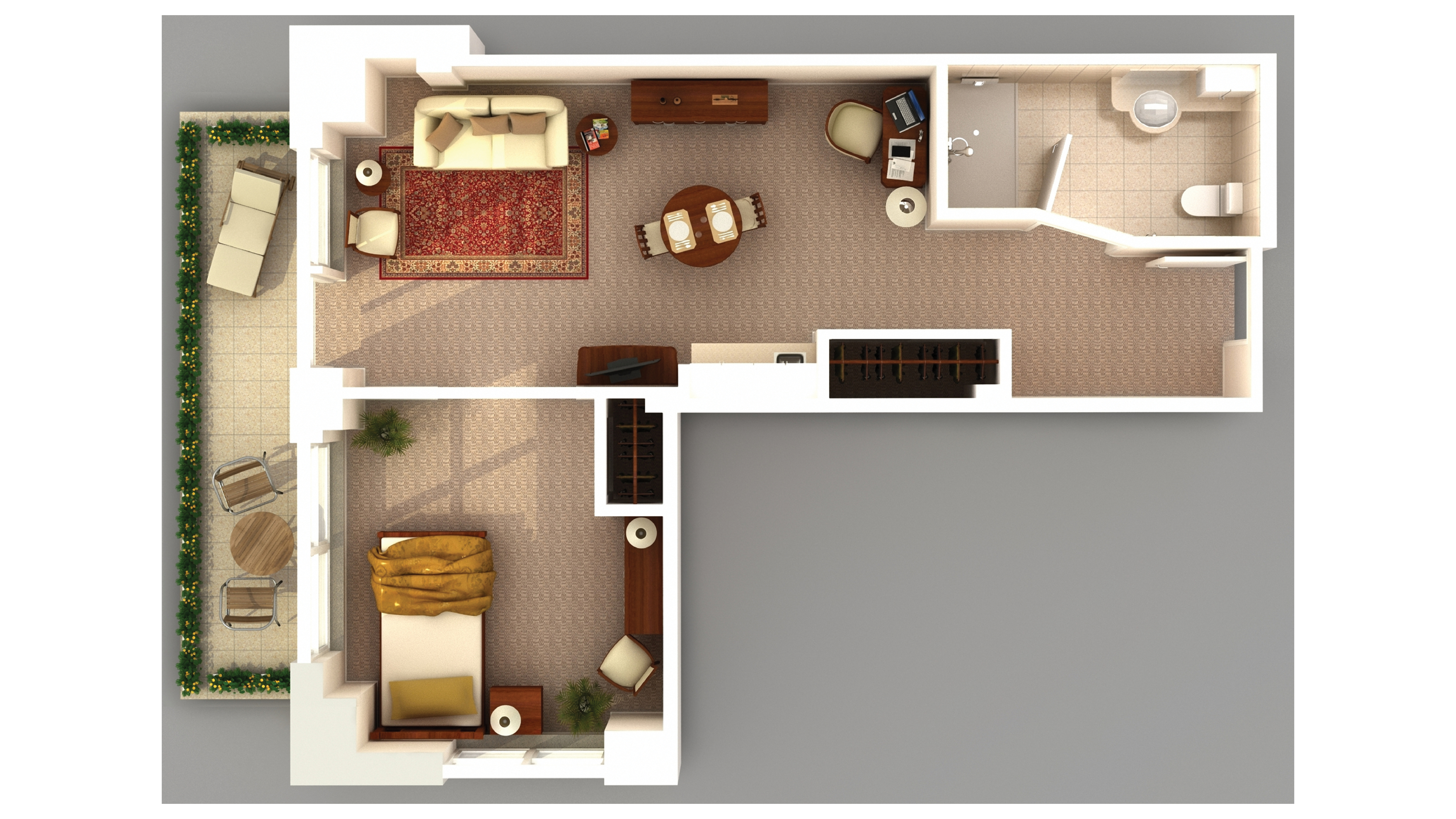 Williamsburg (Suite C) One Bedroom with Patio