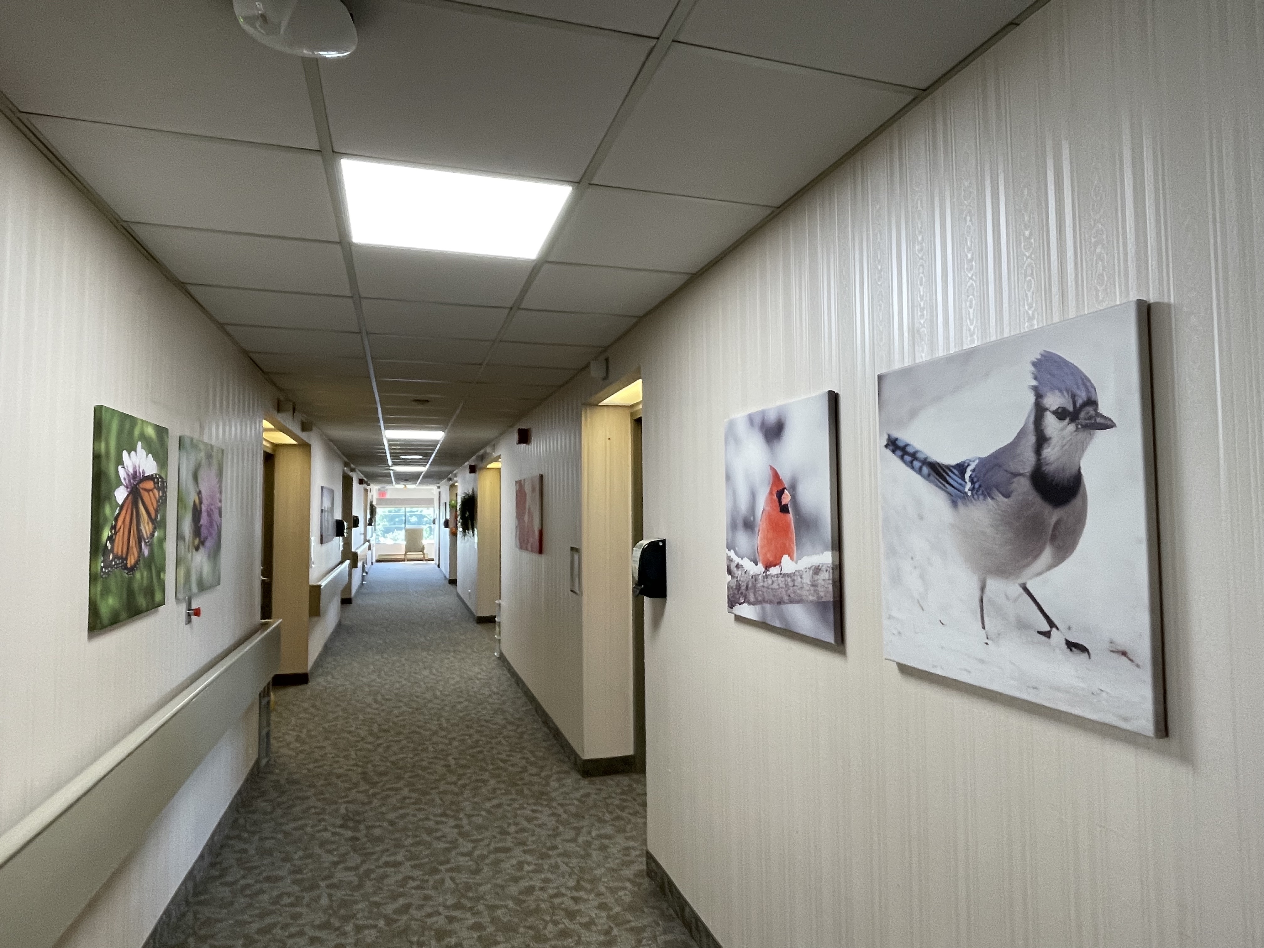 Hallway at Erin Mills Lodge long-term care in Mississauga