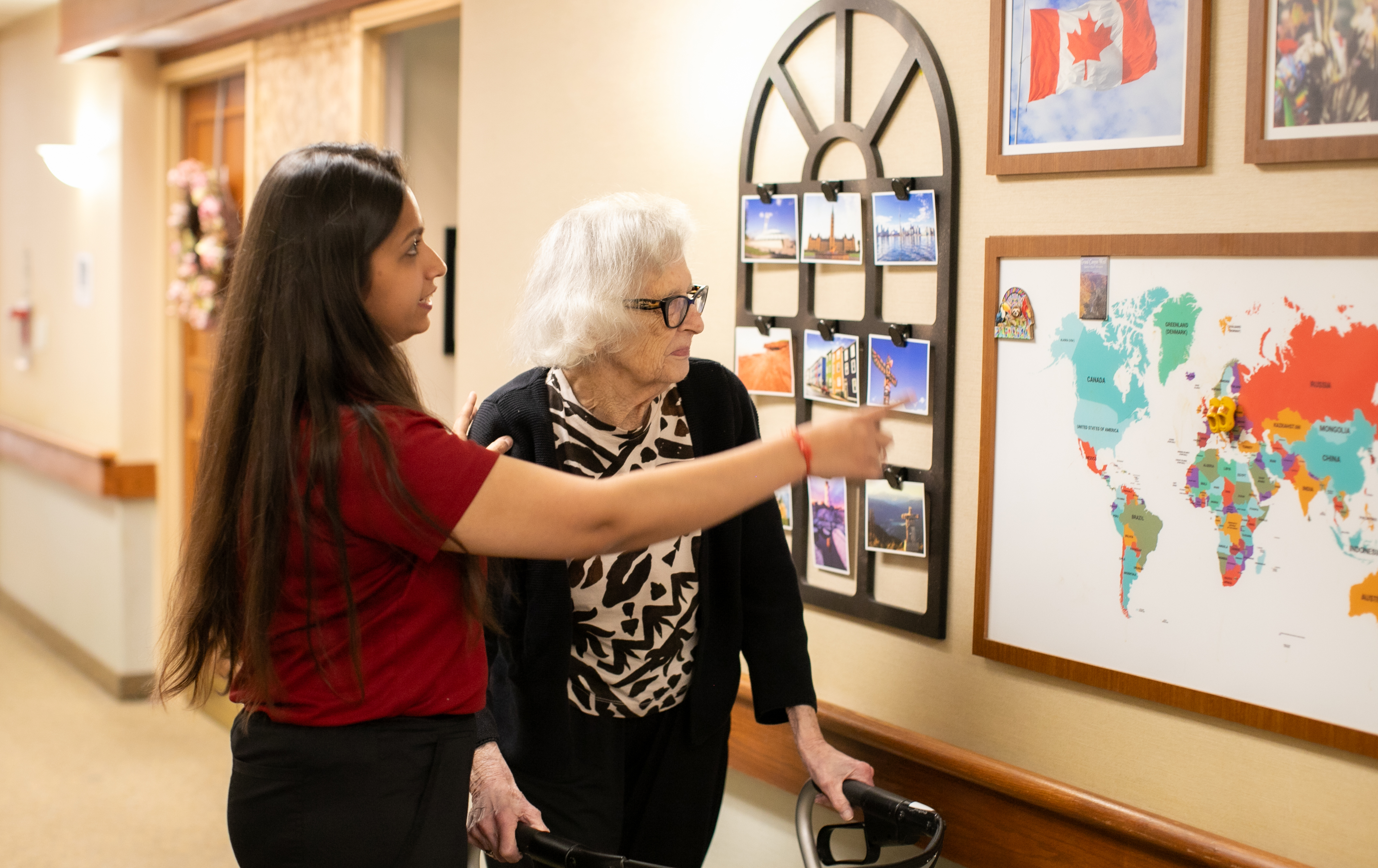 Team member shows resident map