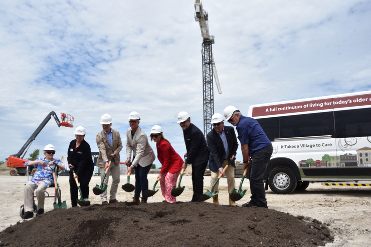 dignitaries turn dirt at the new long-term care site