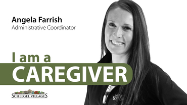 Angela Farrish, Administrative Coordinator poster 'I am a Caregiver'
