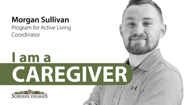 Morgan Sullivan, Director of the Program for Active Living poster 'I am a Caregiver'