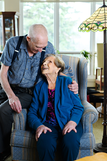 Couple enjoying each others company at Coleman Care Centre