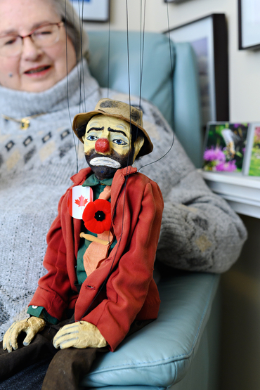 Clown puppet made by Julie Trip