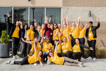 Innovation catalysts gather together outside the 2024 Innovation Summit.