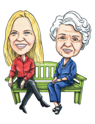 Kathy Buckworth and Evelyn Brindle Caricature