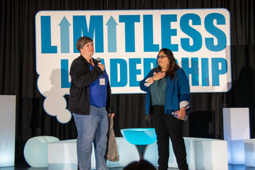Sadiya, from SAGECare, joins us on stage at our Leadership Conference