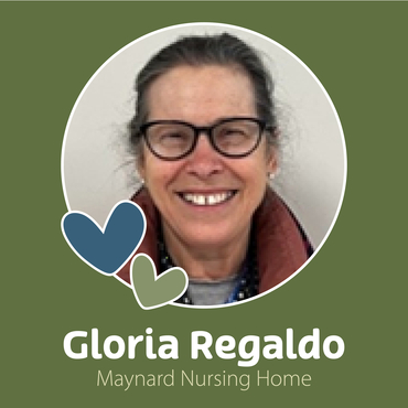 Gloria Regaldo, honouree for the Barb Schlegel Volunteer Award from Maynard Nursing Home