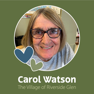 Carol Watson, Riverside Glen recipient of the Barb Schlegel Volunteer Award