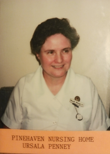 An old photo of Ursula from her days working at Pinehaven Nursing Home.