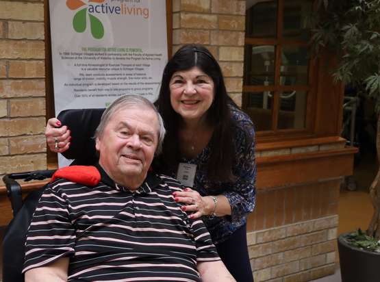Barbara is pictured alongside her husband at Erin Meadows.