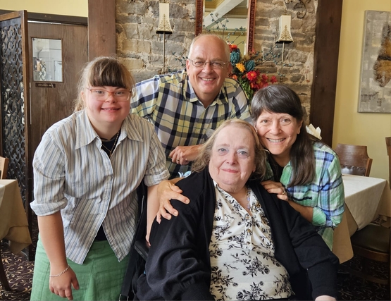 Kaye poses with her family during her visit to Merrickville. 
