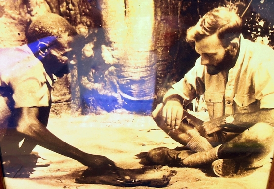 James is pictured as a much younger man with Ngrisni - a fortune teller from a rural area in the backcountry of Rhodesia.
