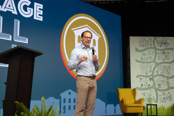Jamie Schlegel addresses the audience at Operational Planning, 2025