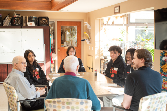 Residents take time to share their insights with students learning about possible careers in healthcare.