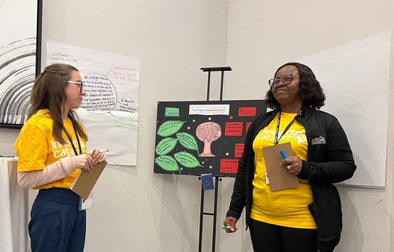 Amanda and Praise from Sandalwood Park share their insights on cross-functional team communication during the annual spring Innovation Day. 