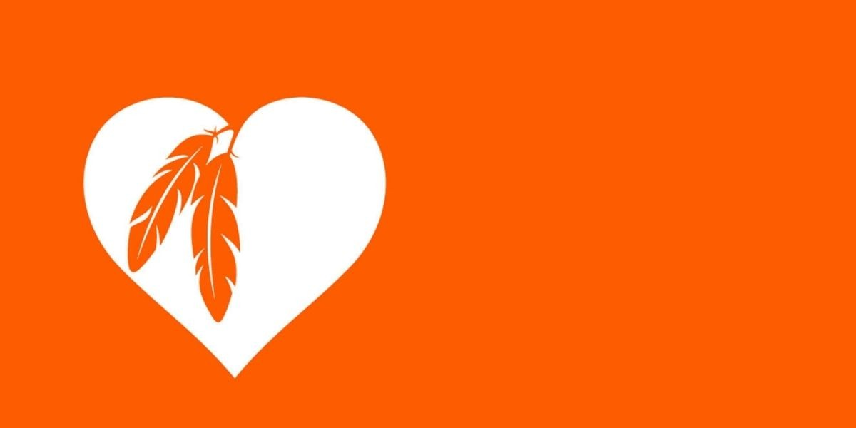 National Day of Truth and Reconciliation - Orange with a heart and feathers