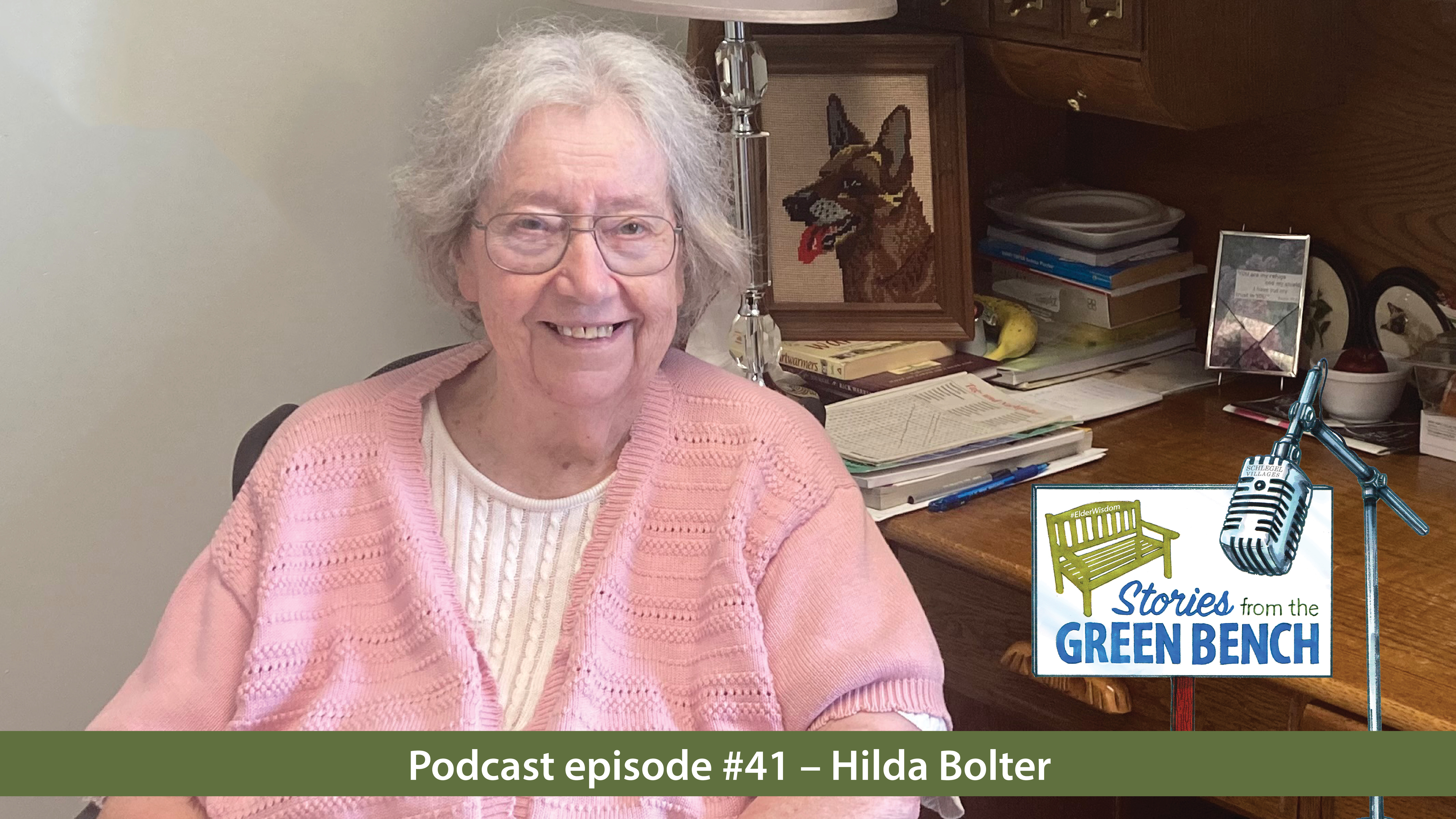 Hilda Bolter shares her story from the green bench on the #ElderWisdom podcast