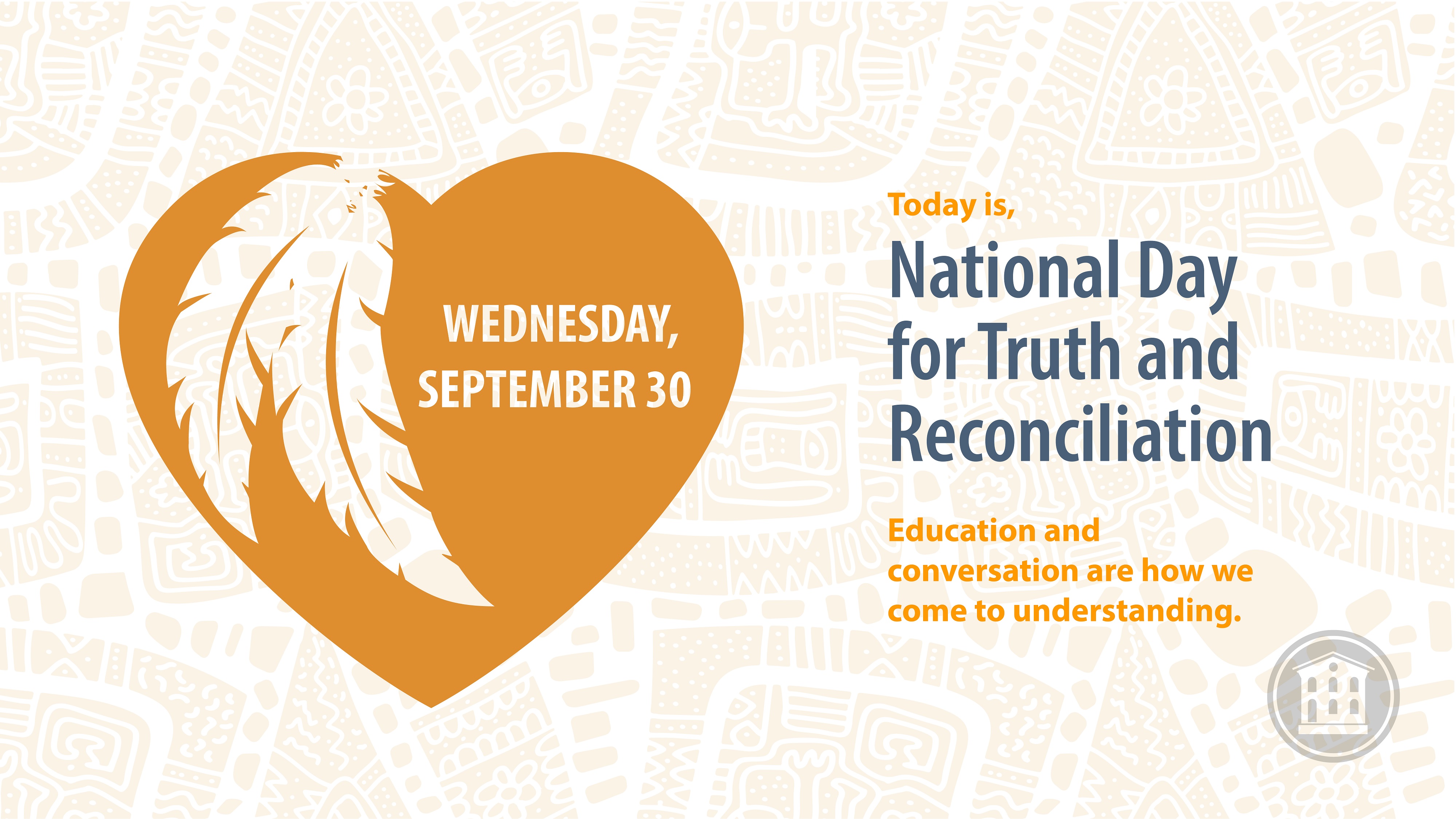 National Day of Truth and Reconciliation - Orange with a heart and feathers