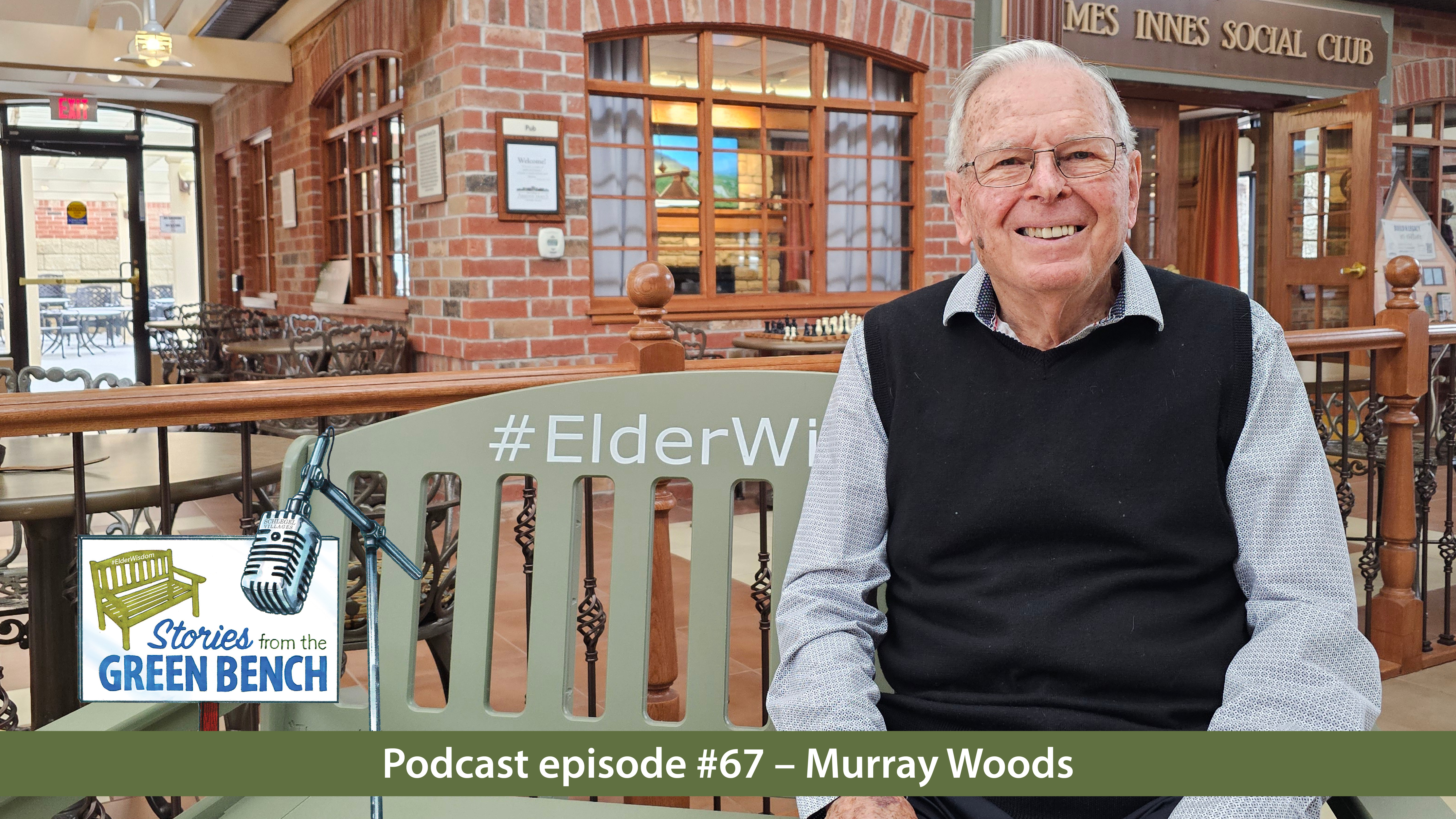 Murray Woods on the #ElderWisdom green bench at The Village of Arbour Trails