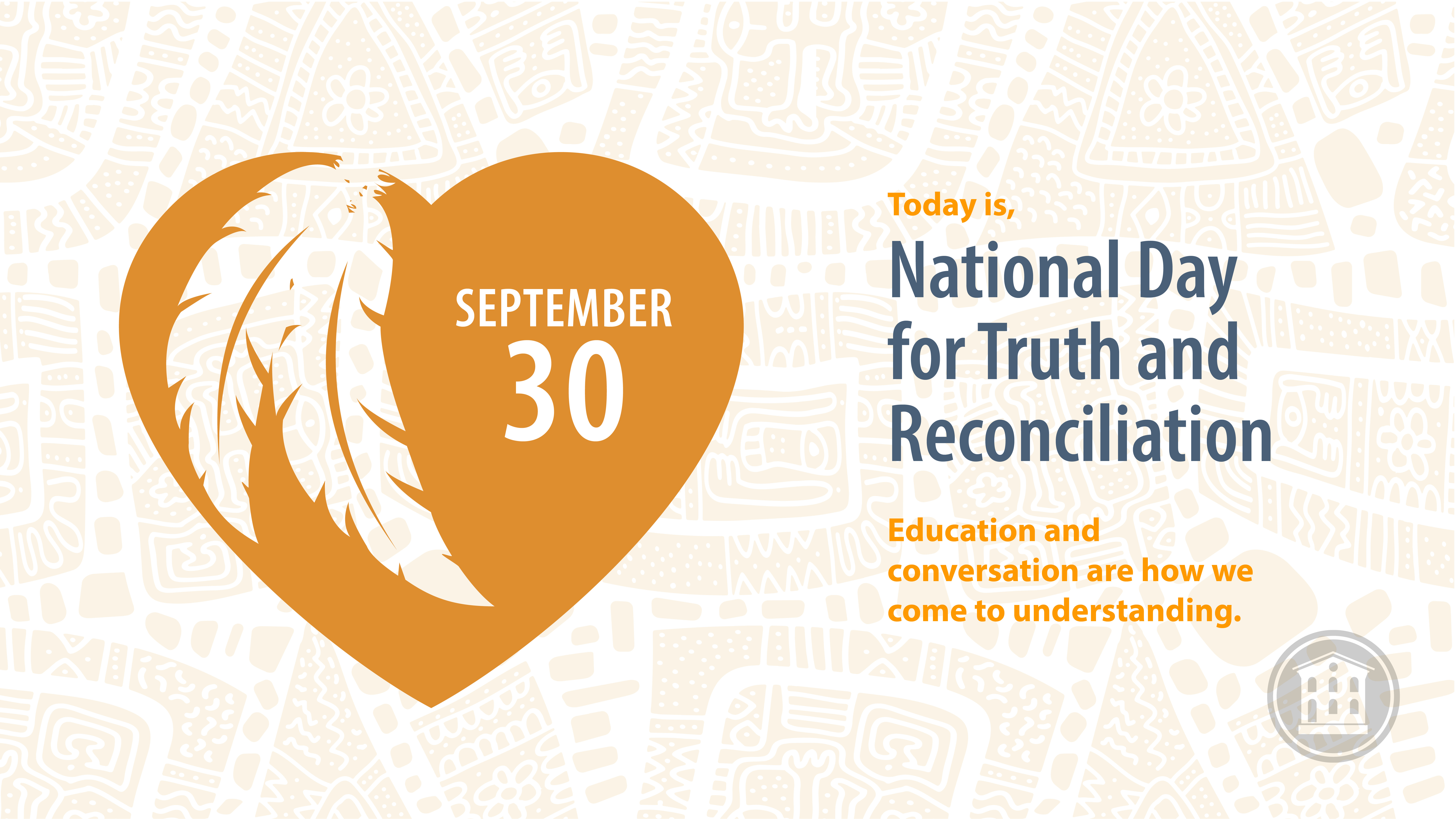 National Day of Truth and Reconciliation - Orange with a heart and feathers