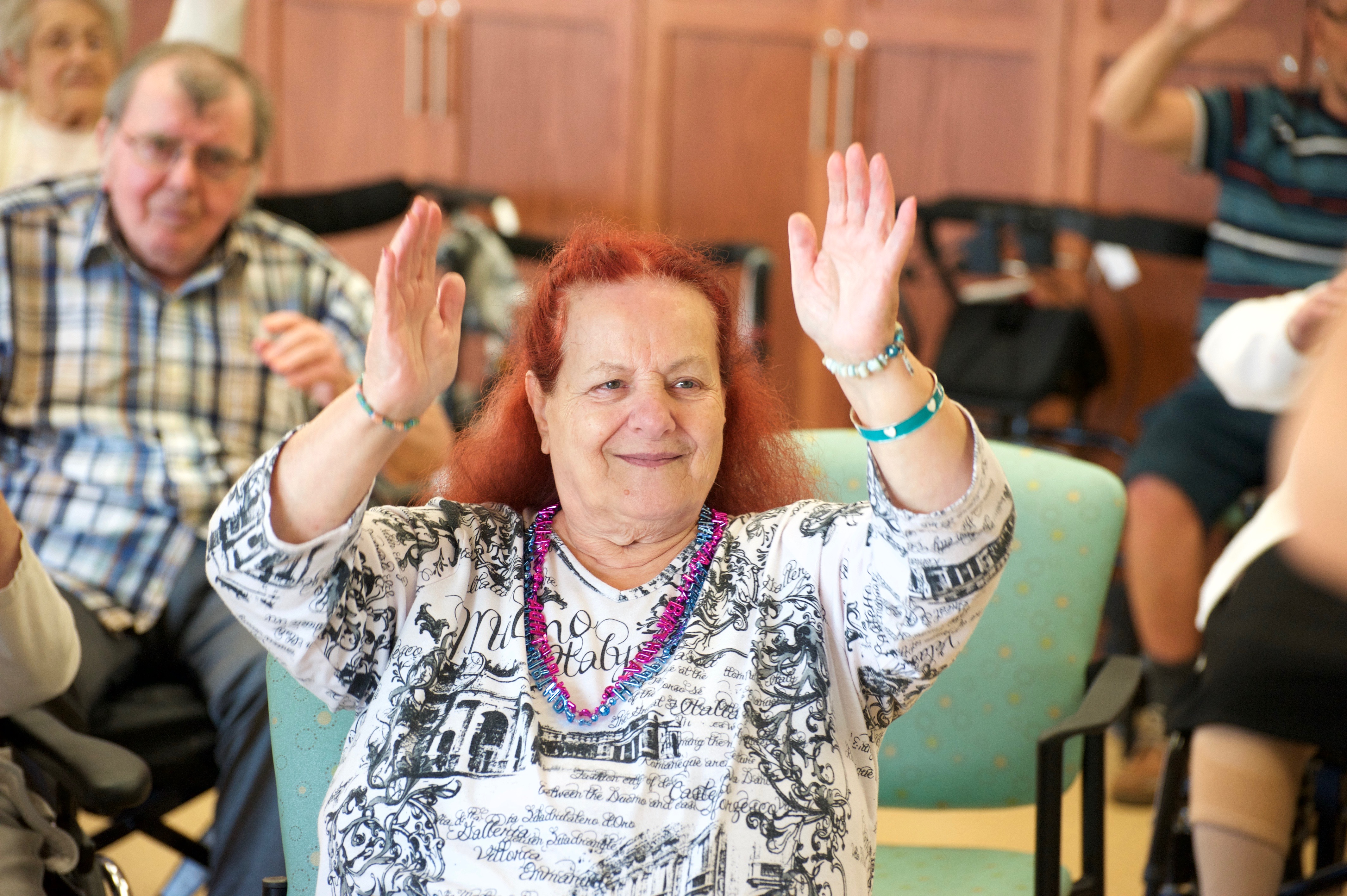 Residents in exercise class