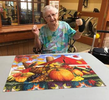 Mary is one of the residents at Aspen Lake who received a personalized poem written by volunteer Sue Marier.