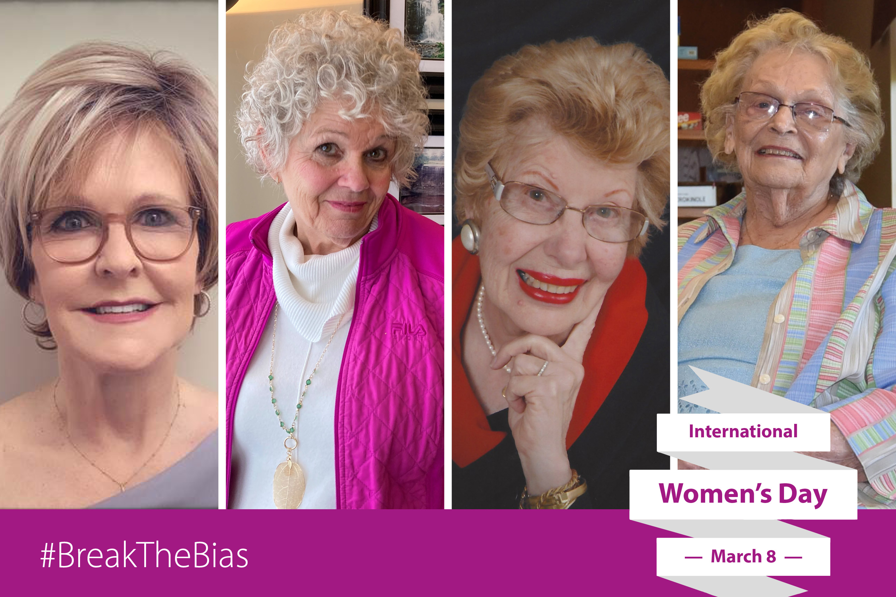 We celebrate, among so many women connected to our Villages, (from left to right) our podcast co-host rin Davis along with guests Dee Preikschas, Betty Anne Millar and Louise Joliffe.