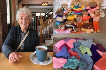 Riverside Glen: Pauline Jenkins has created gifts for others around the world with her knitting skills. She's now part of a community  group doing the same for Hospice Wellington. 